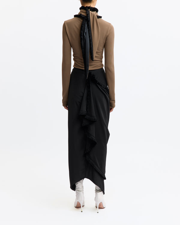 Tanaro Midi Skirt in Flat Satin
