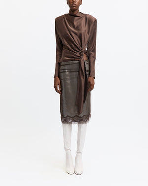 Hedda Midi Skirt in Sequin/Mesh