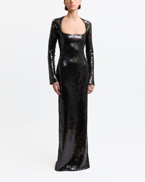 Sesia Gown in Flat Sequin