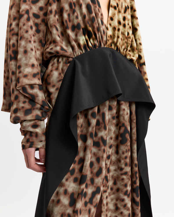 Tilde Midi Dress in Printed Chiffon