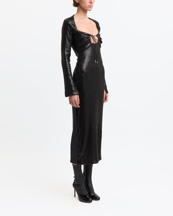 Amiata Midi Dress in Diamond Sequin