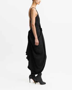 Wye Midi Dress in Flat Satin