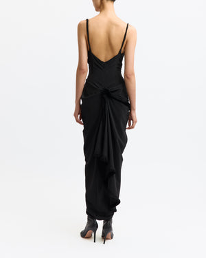 Wye Midi Dress in Flat Satin