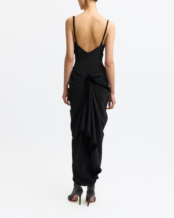 Wye Midi Dress in Flat Satin