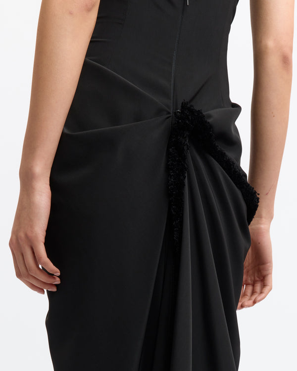 Wye Midi Dress in Flat Satin
