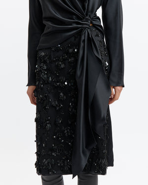 Fortuna Midi Skirt in Silk & Embroidery
