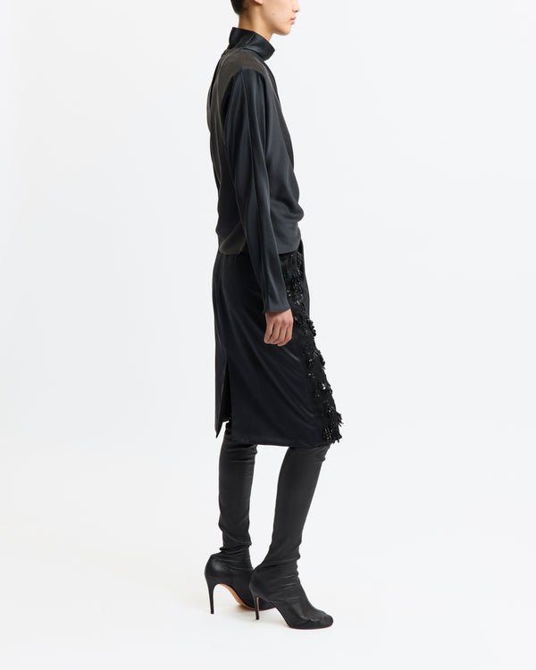 Fortuna Midi Skirt in Silk & Embroidery