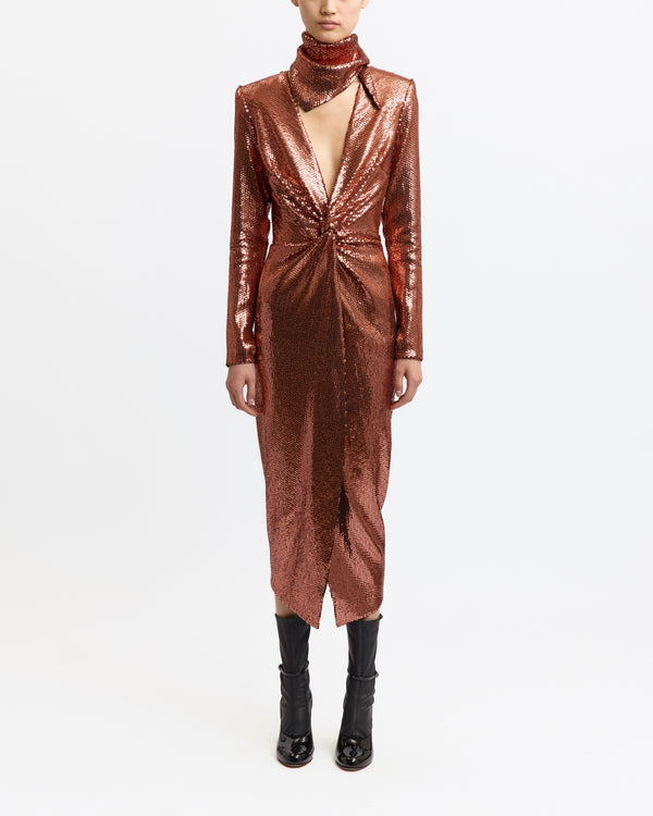 Vesta Midi Dress in Diamond Sequin