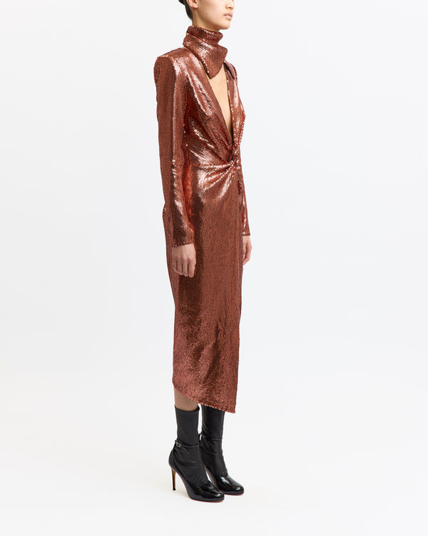 Vesta Midi Dress in Diamond Sequin