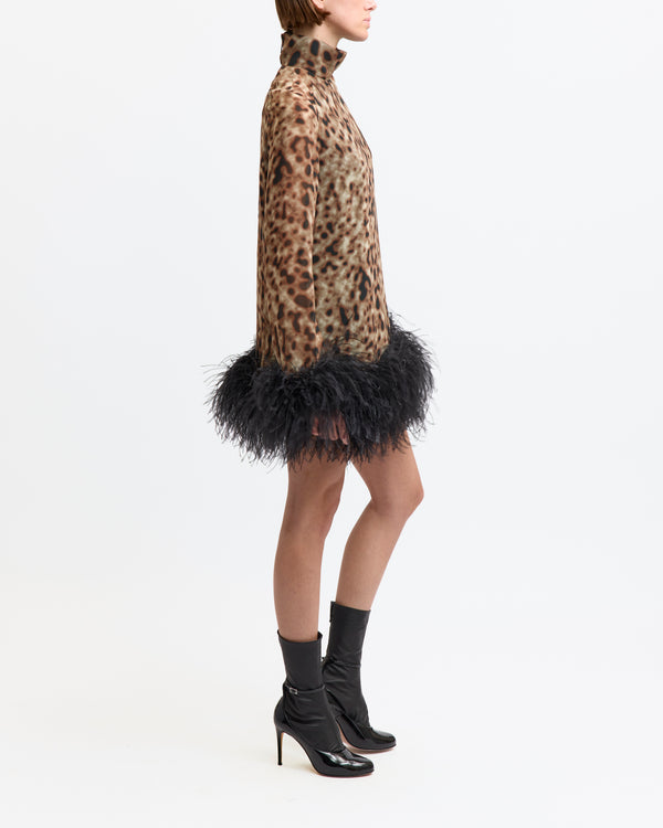 Loire Mini Dress in Printed Chiffon