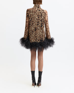 Loire Mini Dress in Printed Chiffon