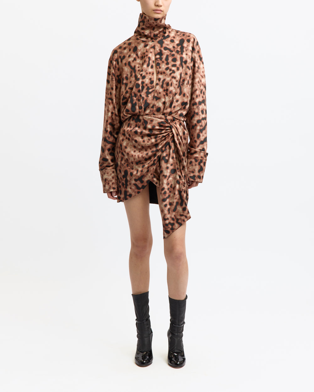 Zambra Mini Dress in Printed Silk