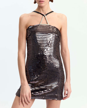 Nolo Mini Dress in Paillette Fringe