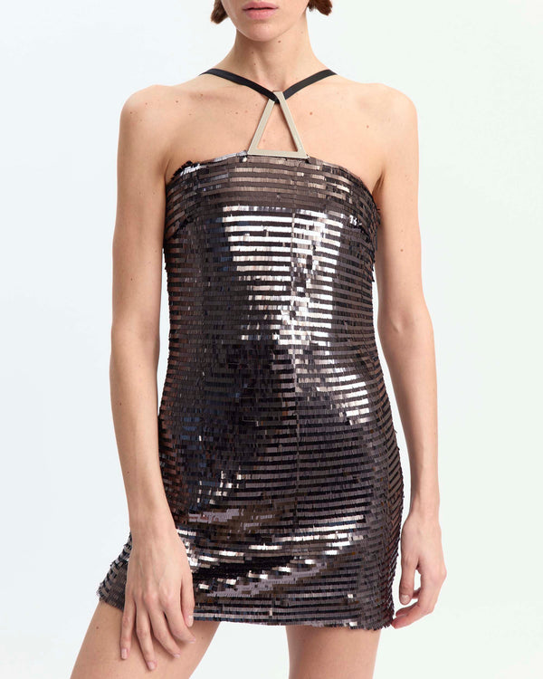 Nolo Mini Dress in Paillette Fringe
