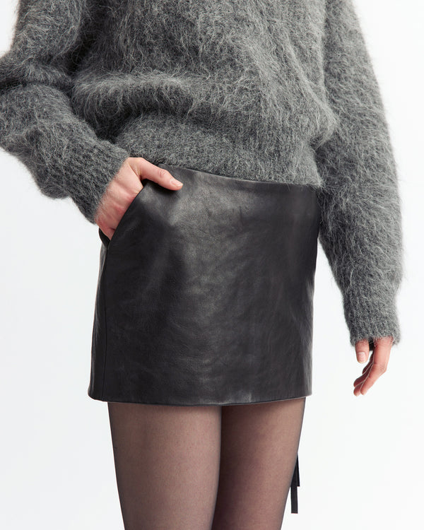 Adu Mini Skirt in Leather