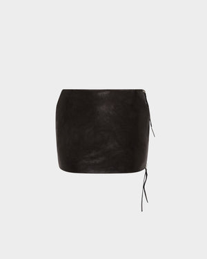 Adu Mini Skirt in Leather