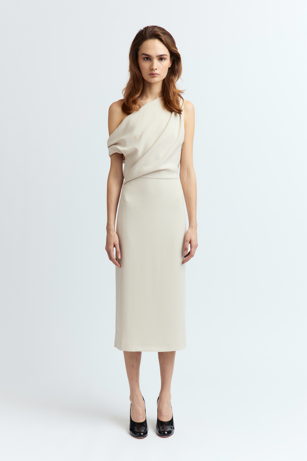 Kira Midi Dress in Crepe