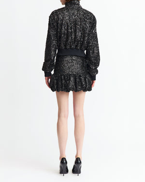 Branka Mini Skirt in Textured Sequin