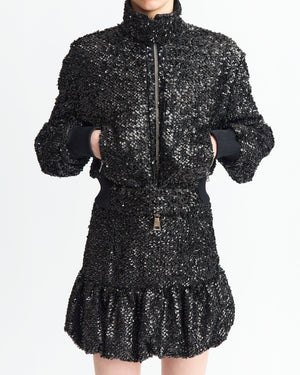 Branka Mini Skirt in Textured Sequin