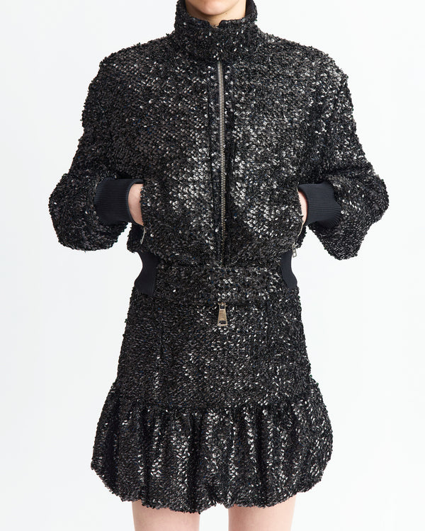 Branka Mini Skirt in Textured Sequin