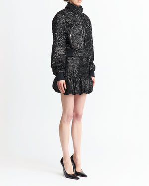 Branka Mini Skirt in Textured Sequin