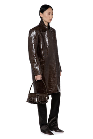 Rand Coat In Embossed Bitter Chocolate