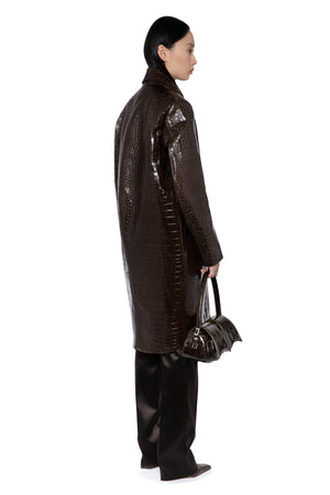 Rand Coat In Embossed Bitter Chocolate