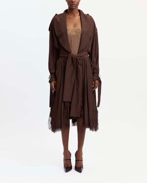 Tawny Coat in Satin