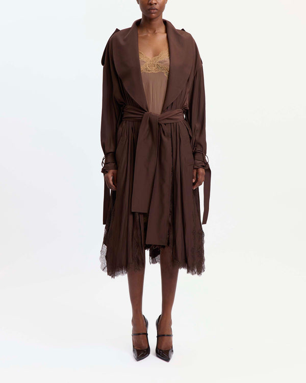 Tawny Coat in Satin