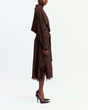Tawny Coat in Satin