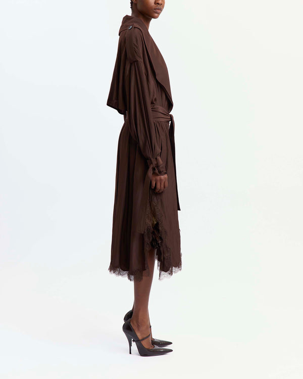 Tawny Coat in Satin