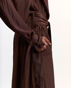 Tawny Coat in Satin