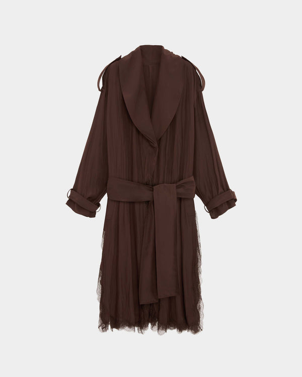 Tawny Coat in Satin