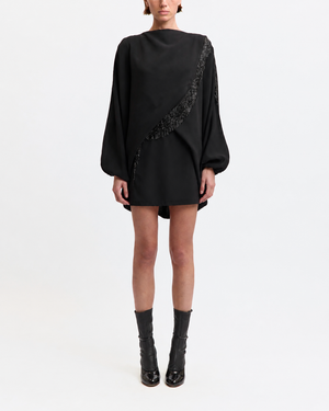Melfa Mini Dress in Satin & Crepe