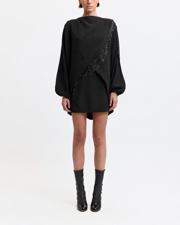 Melfa Mini Dress in Satin & Crepe