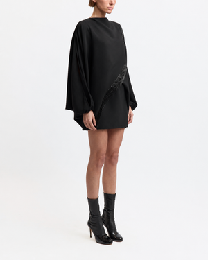 Melfa Mini Dress in Satin & Crepe