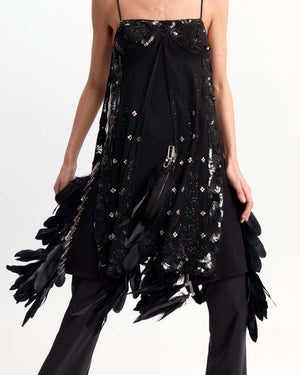 Loa Midi Dress in Embroidered Tulle