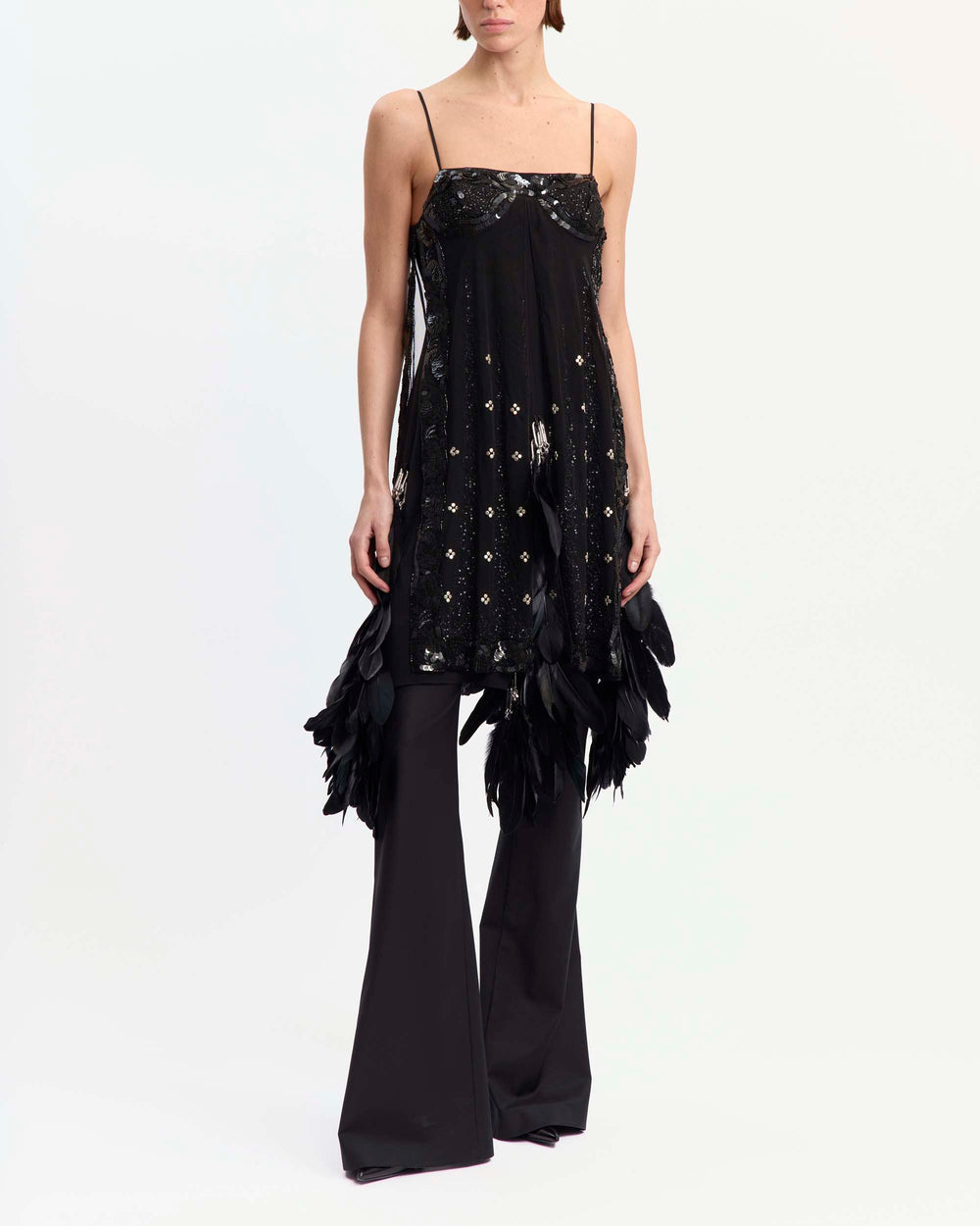 Loa Midi Dress in Embroidered Tulle