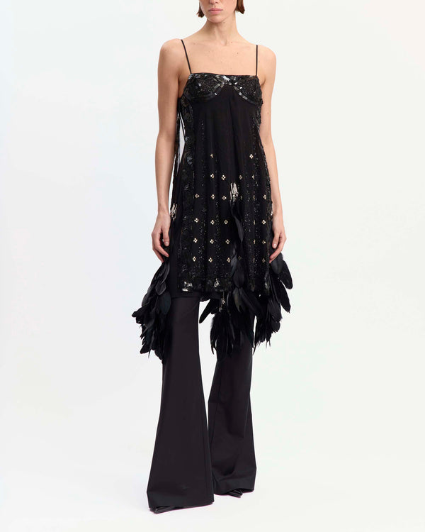 Loa Midi Dress in Embroidered Tulle