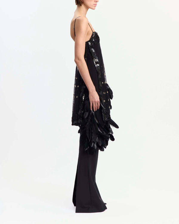 Loa Midi Dress in Embroidered Tulle