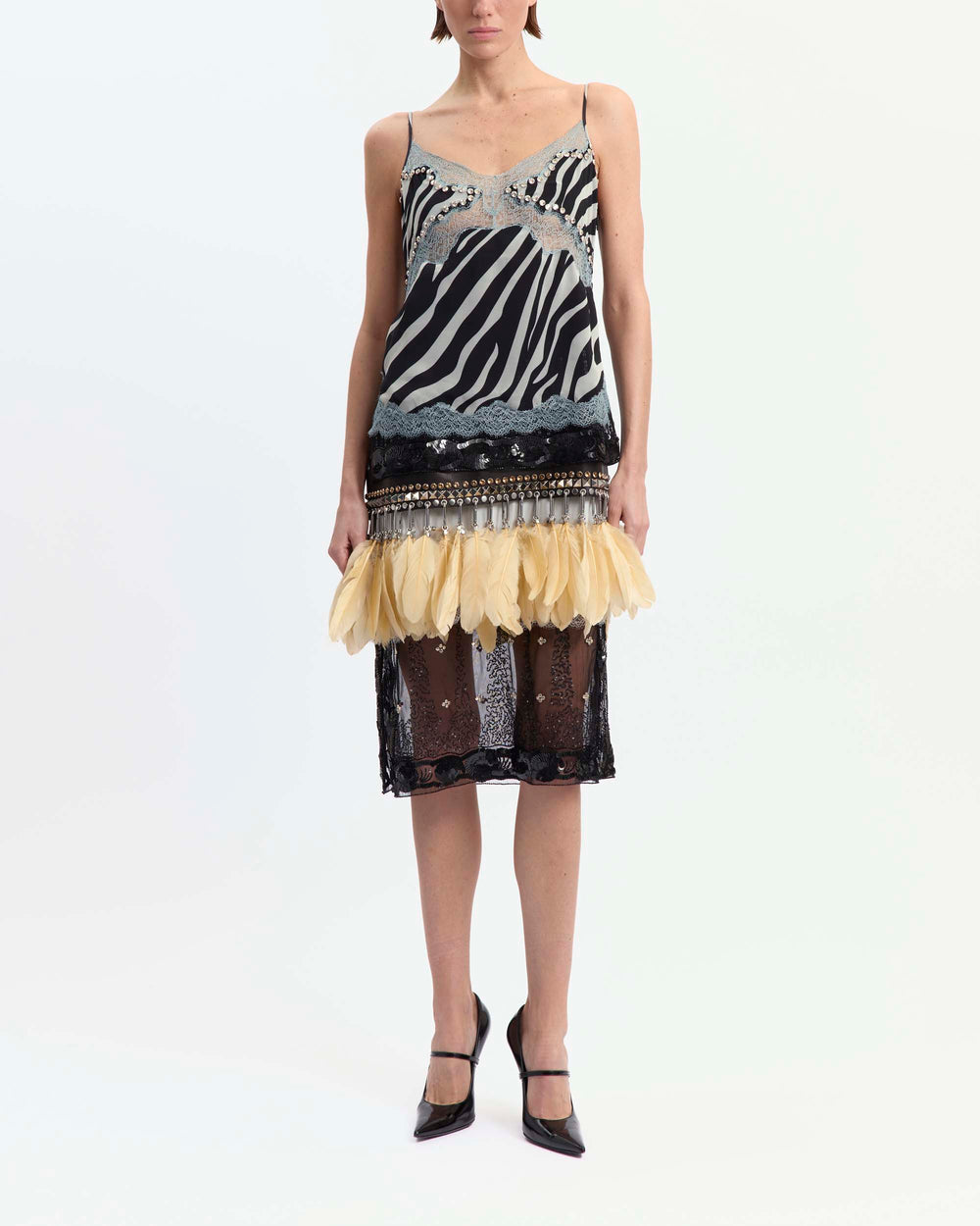 Benedetta Midi Dress in Printed Chiffon