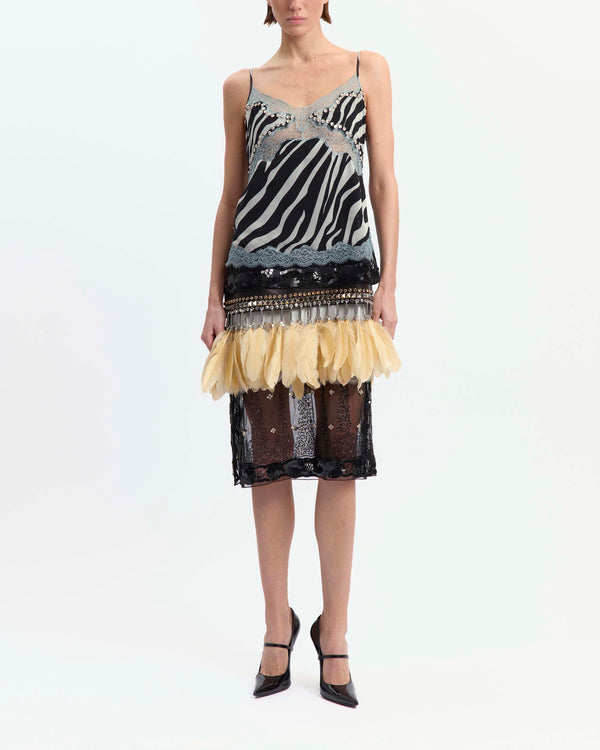 Benedetta Midi Dress in Printed Chiffon