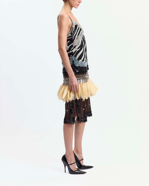 Benedetta Midi Dress in Printed Chiffon