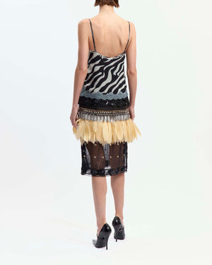 Benedetta Midi Dress in Printed Chiffon