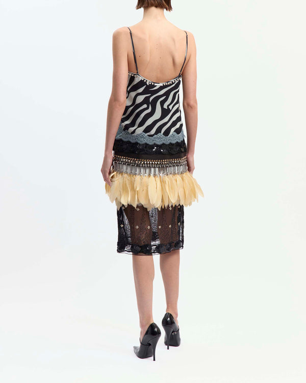 Benedetta Midi Dress in Printed Chiffon