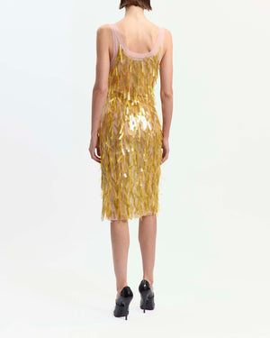 Shani Midi Dress in Embroidered Tulle