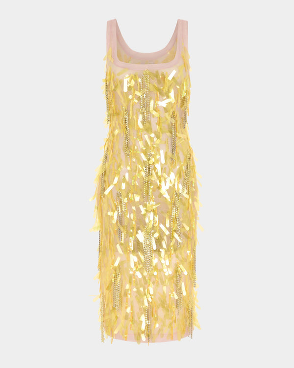 Shani Midi Dress in Embroidered Tulle