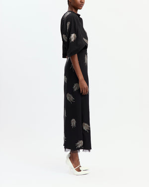 Della Midi Dress in Crepe