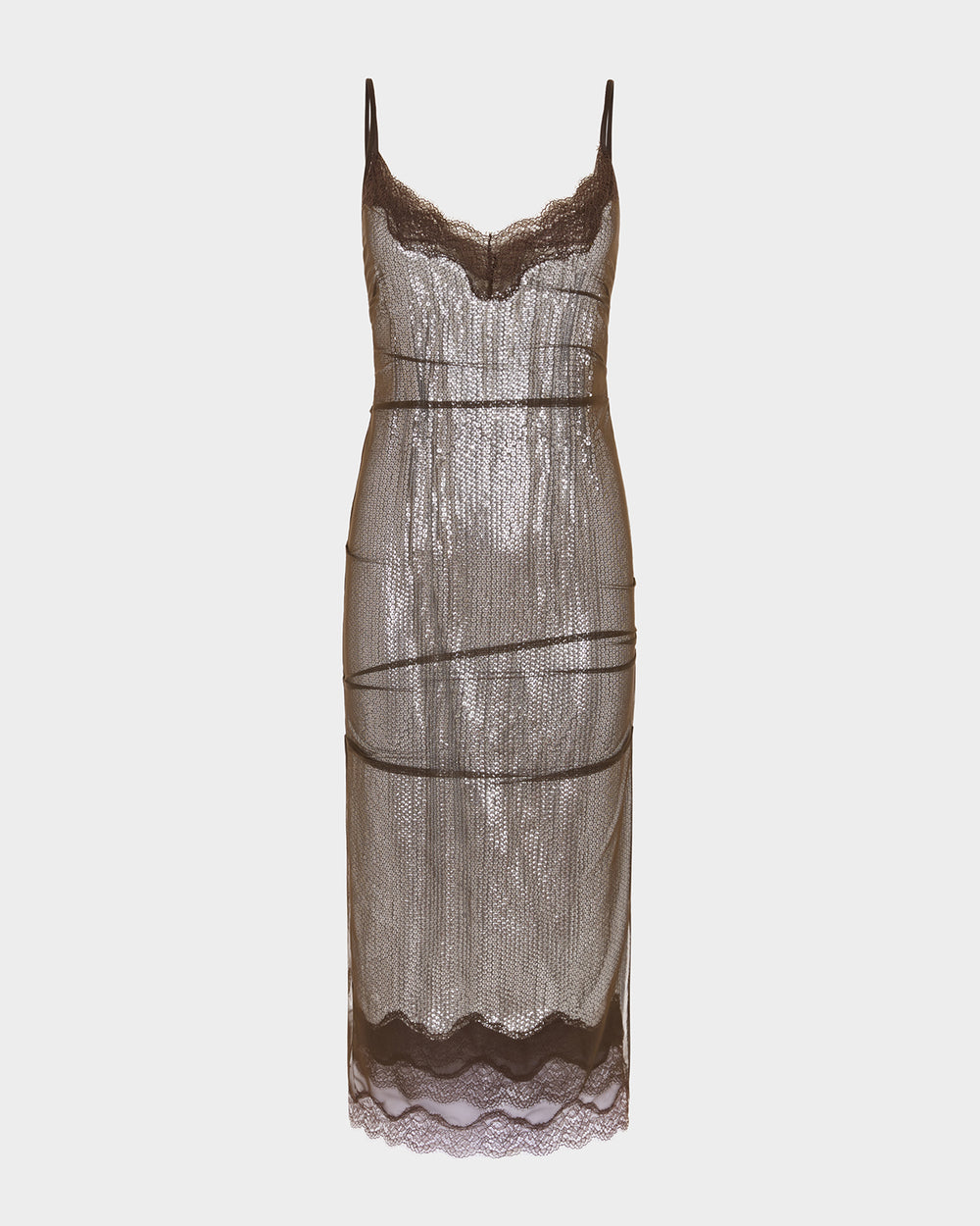 Andrea Midi Dress in Sequin/Mesh