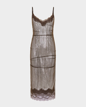 Andrea Midi Dress in Sequin/Mesh
